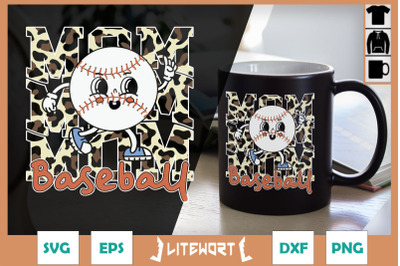 Baseball MOM Leopard Retro Baseball