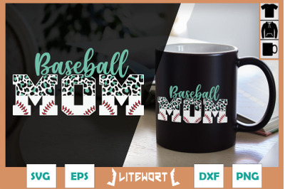 Baseball Mom Leopard Baseball