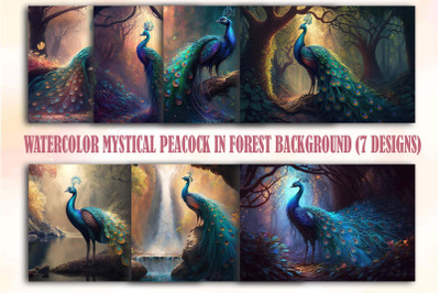 Mystical Peacock In Forest Backgrounds