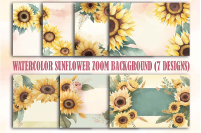 Watercolor Sunflower Zoom Backgrounds