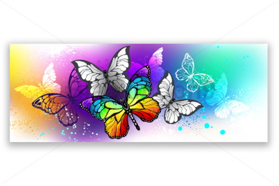 Profile title with rainbow butterfly