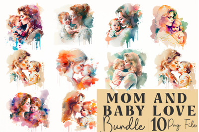Mom and Baby Love Sublimation Bundle, 10 PNG file
