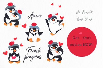 Cute French penguins