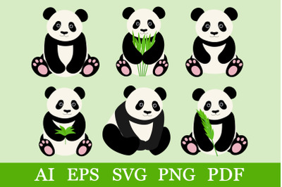 Panda clipart. Panda sublimation. Panda T- shirt. Panda SVG