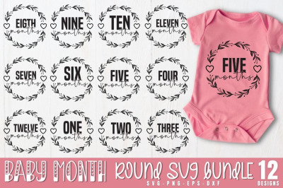 Baby Milestone round SVG Bundle