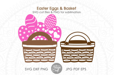 Wicker basket SVG, Easter egg basket SVG, Easter basket PNG