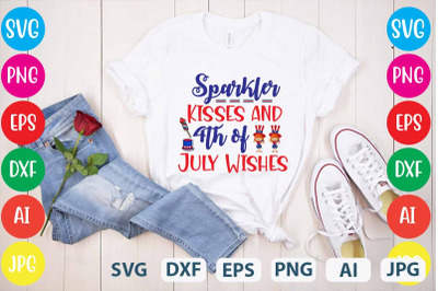 sparkler kisses and 4th of julty wishes SVG cut file&2C;4th July &2C;Designs