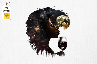 Beautiful Afro Girl With Wine 2