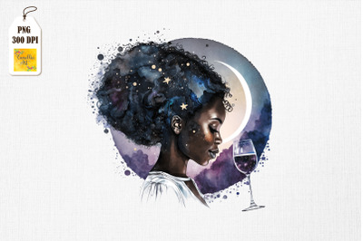 Beautiful Afro Girl With Wine 3