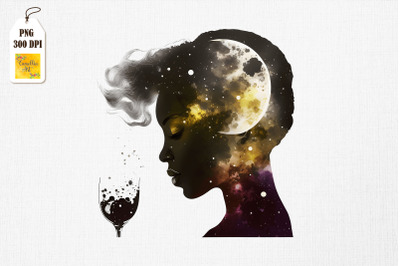Beautiful Afro Girl With Wine 5