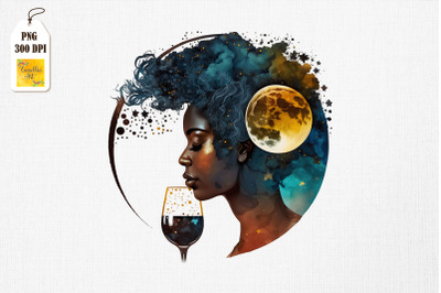 Beautiful Afro Girl With Wine 8