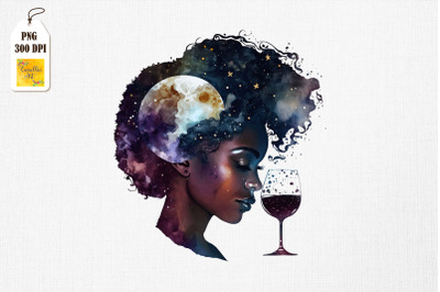 Beautiful Afro Girl With Wine 13