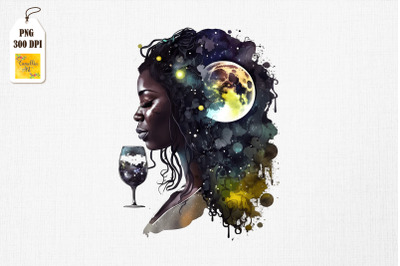 Beautiful Afro Girl With Wine 17