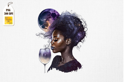 Beautiful Afro Girl With Wine 18