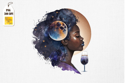 Beautiful Afro Girl With Wine 20