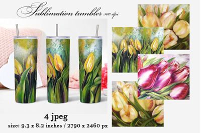 Tulip tumbler sublimation designs, Tulip sublimation