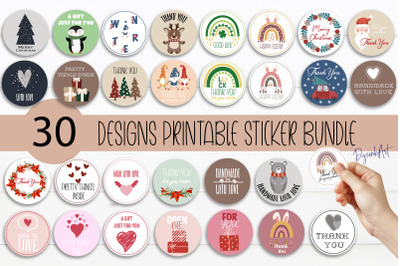 Holidays Stickers Bundle | Round Thank You Stickers