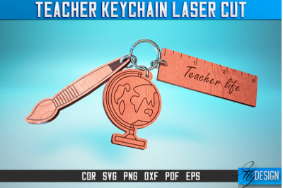 Teacher Keychain Laser Cut SVG | Teacher Laser Cut SVG Design | CNC