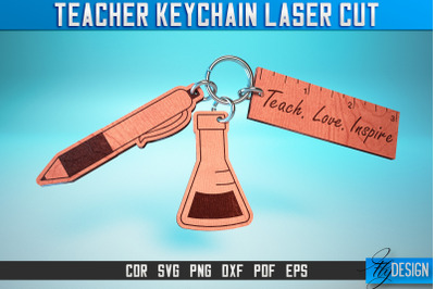 Teacher Keychain Laser Cut SVG | Teacher Laser Cut SVG Design | CNC