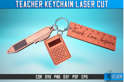 Teacher Keychain Laser Cut SVG | Teacher Laser Cut SVG Design | CNC