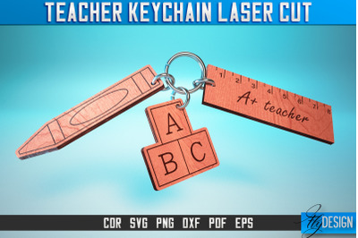 Teacher Keychain Laser Cut SVG | Teacher Laser Cut SVG Design | CNC