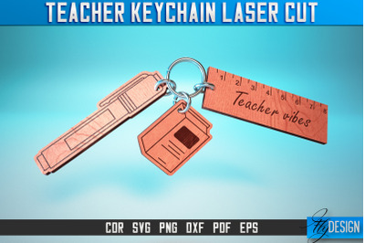 Teacher Keychain Laser Cut SVG | Teacher Laser Cut SVG Design | CNC Fi