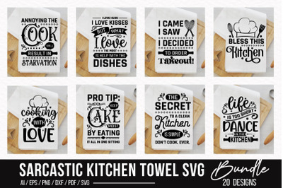 Sarcastic Kitchen Towel Svg Bundle, Kitchen Towel Svg Bundle, Apron Sv