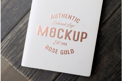 Rose Gold Foil Logo Mockup