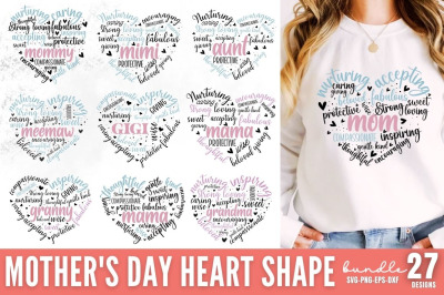 Mother&#039;s Day Heart SVG Bundle