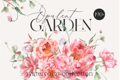 Opulent GARDEN - watercolor flowers