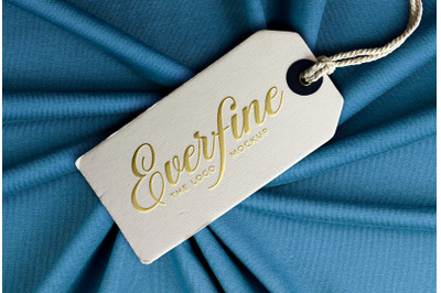 Hang Tag Label Gold Foil Logo Mockup