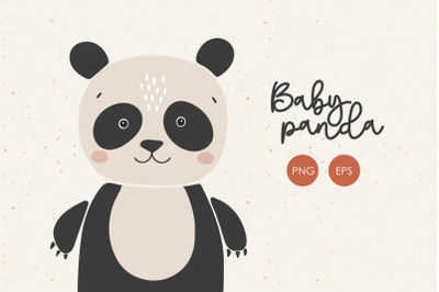 Baby panda PNG, Boho Panda clipart, Baby Animal Png, Printable panda P