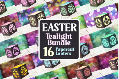 Easter Tealight Bundle | 16 SVG Lanterns