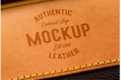 Vintage Leather Logo Mockup