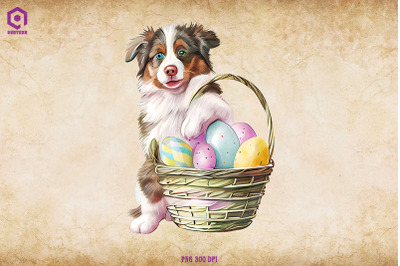 Easter Australian Shepherd Clipart