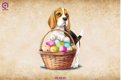 Easter Beagle dog Clipart