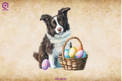 Easter Border Collie dog Clipart