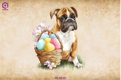 Easter Boxer dog Clipart