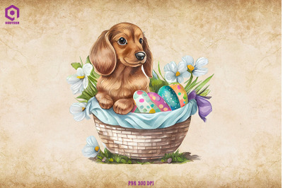 Easter Dachshund dog Clipart