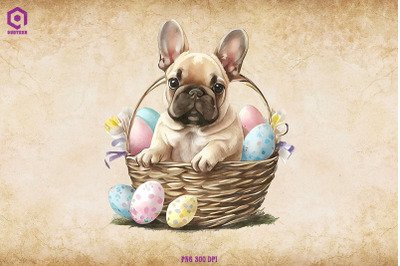 Easter French Bulldog Clipart