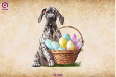 Easter Great Dane dog Clipart