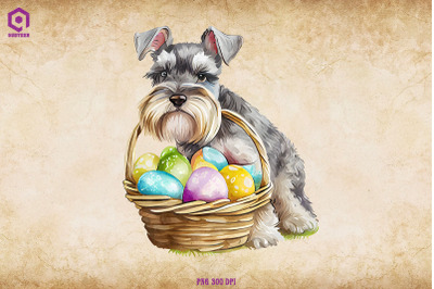 Easter Miniature Schnauzer dog Clipart