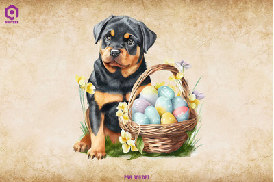 Easter Rottweiler dog Clipart