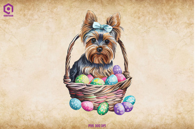 Easter Yorkshire terrier dog Clipart