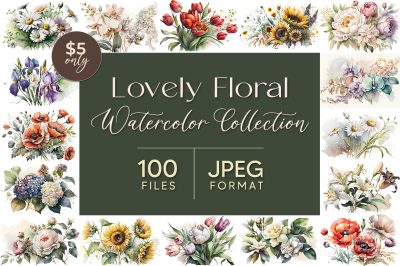 Lovely Floral Watercolor Collection