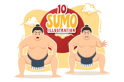 10 Sumo Wrestler Illustration