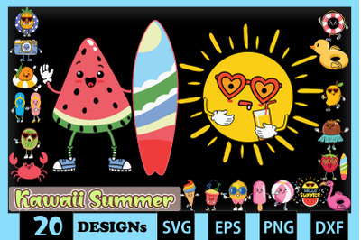 Summer Kawaii Bundle SVG 20 designs