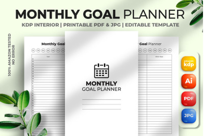 Monthly Goal Planner Kdp Interior