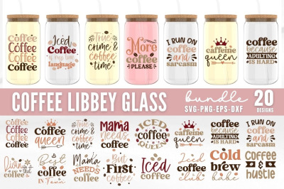 Coffee Libbey Glass SVG Bundle, Coffee Libbey Glass SVG