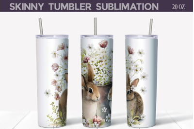 Easter Bunny Floral Tumbler Wrap
